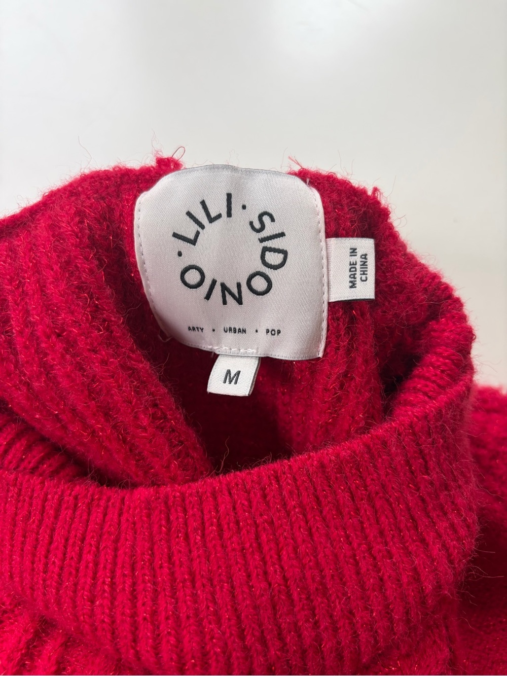 Lili Sidonio Women's Red Turtleneck Sweater - Soft Knit